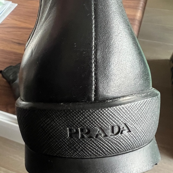 Prada Genuine Black Leather Ankle Boots Men's Sz 9 - Picture 4 of 10